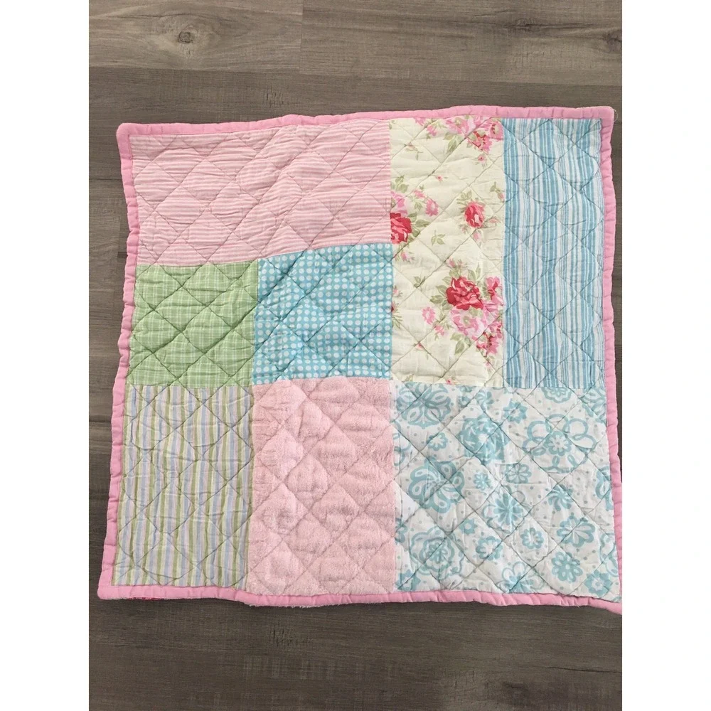 New Pottery Barn Teen Floral‎ Garden Bed Pillow Sham Quilted Pastel Florals